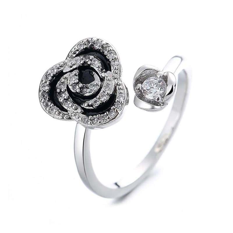 Angstring Schwarze Rose