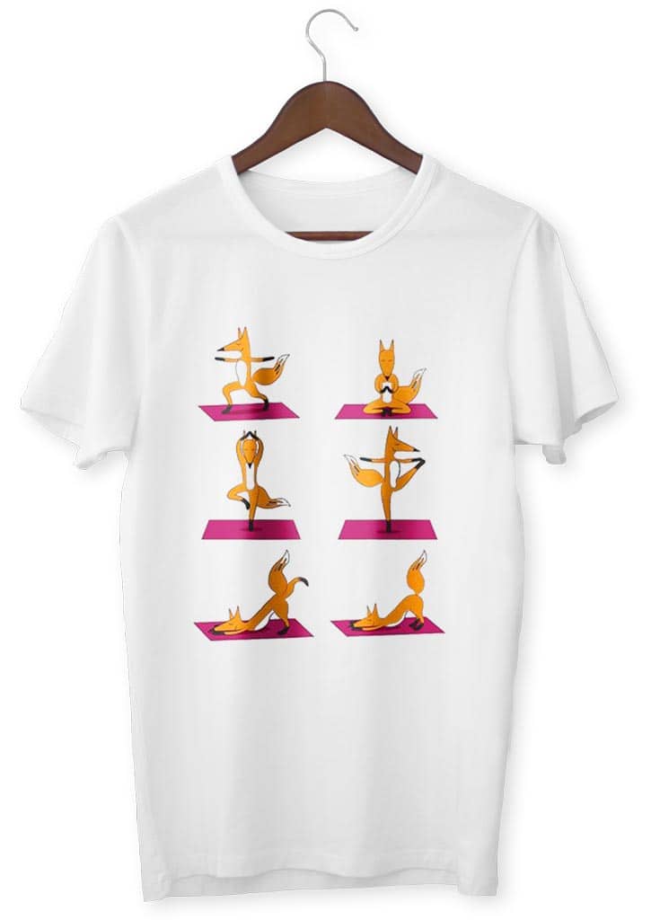 Zen-T-Shirt  Fuchs Haltung Yoga