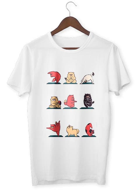 Zen-T-Shirt  Katze Haltung Yoga