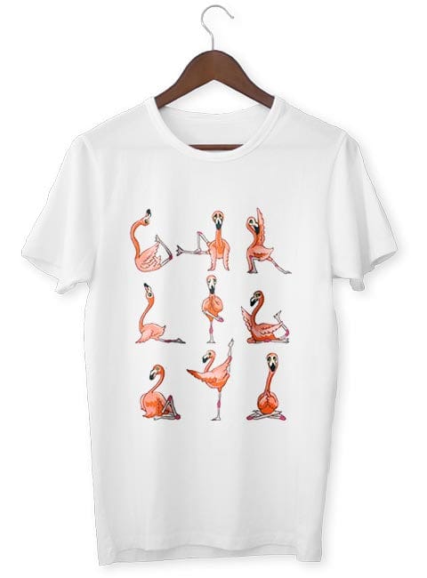 Zen-T-Shirt  Rosa Flamme Yoga-Haltung