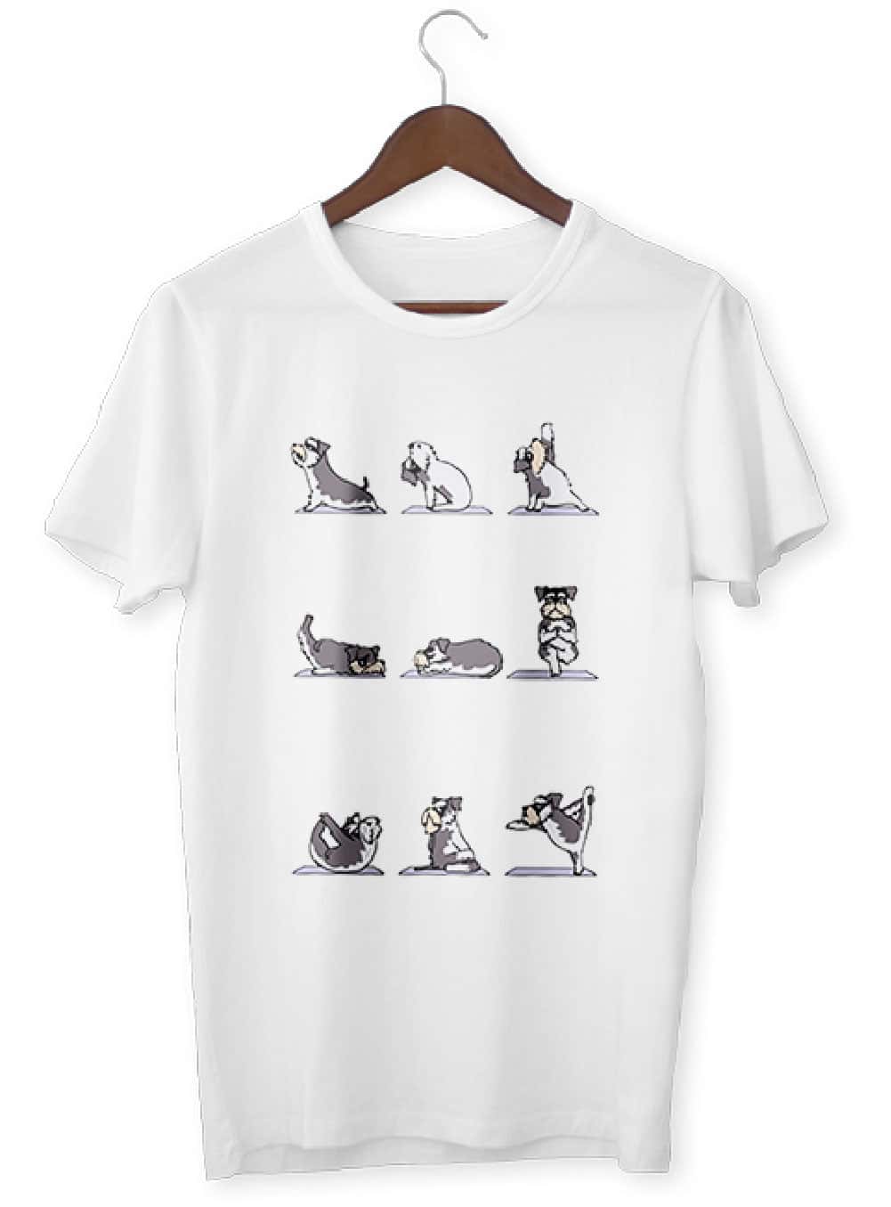 Zen-T-Shirt  Hund Schnauzer Yoga