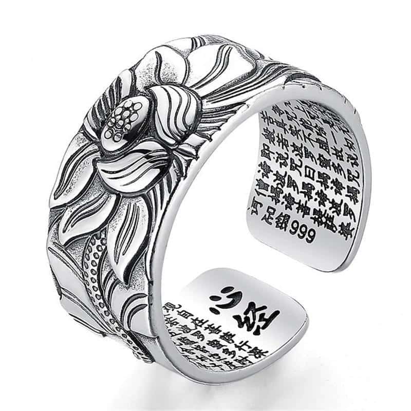Anti-Stress-Ring  Lotusblüten-Ring (Silber)