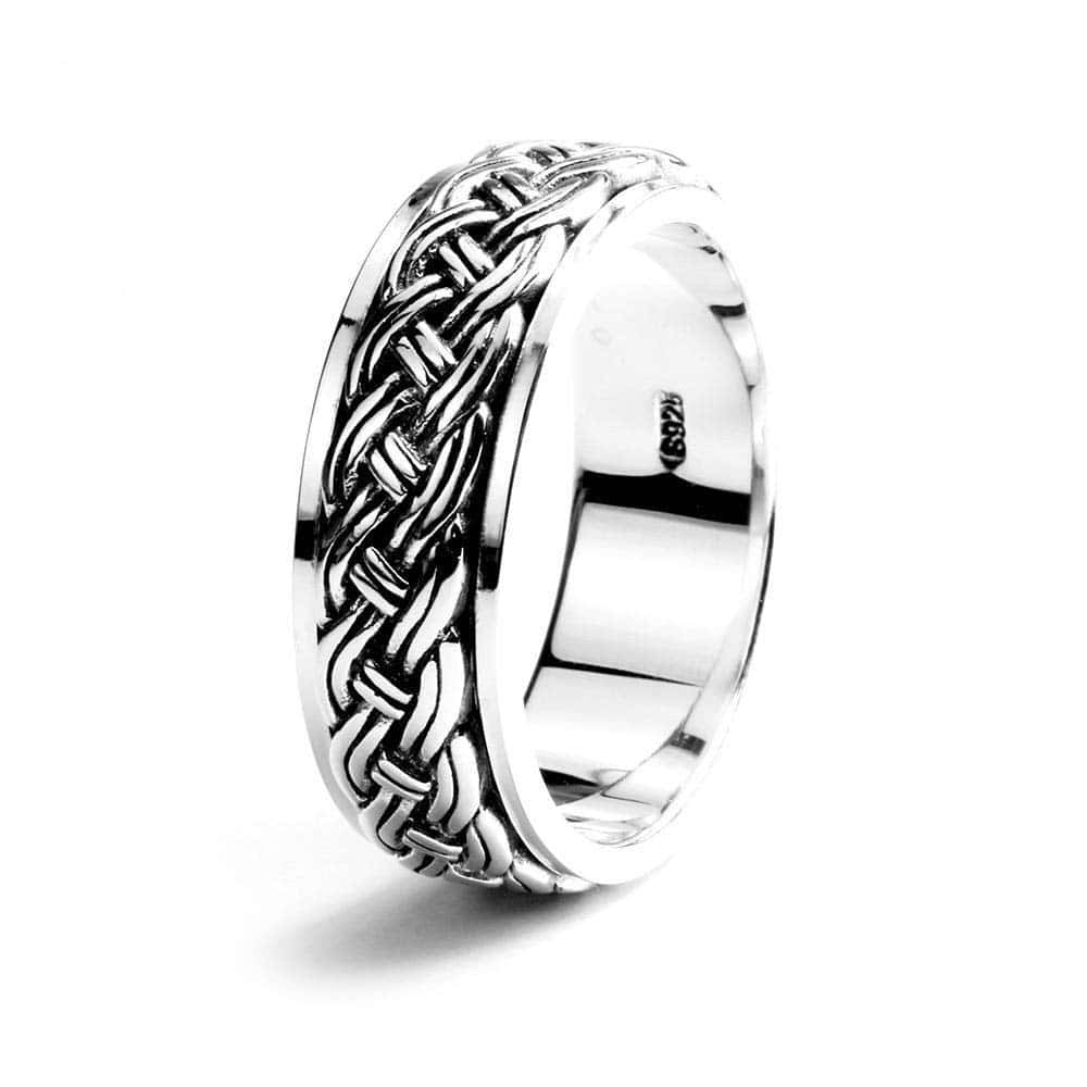 Anti-Stress-Ring  Geflochtener Ring (Silber)