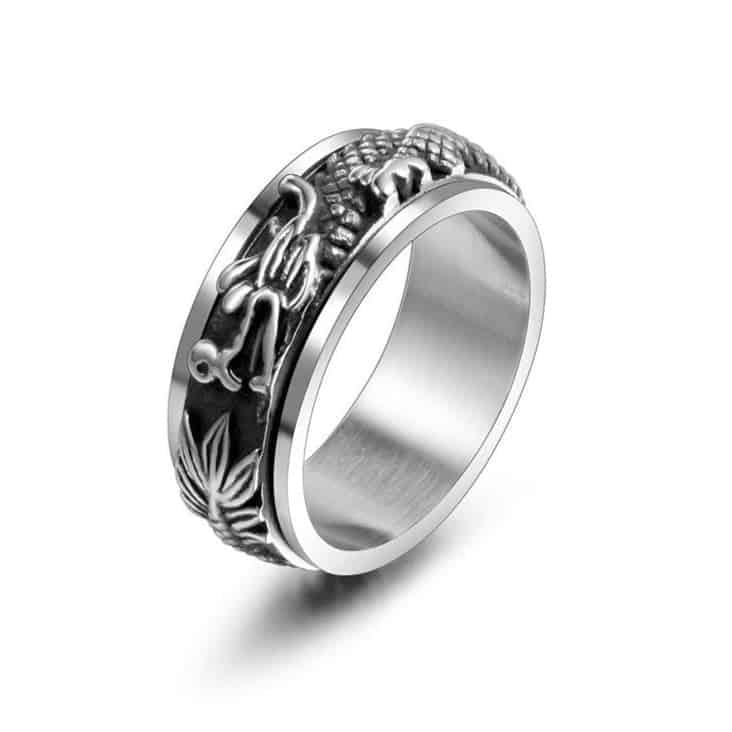 Anti-Stress-Ring Drache (Silber)