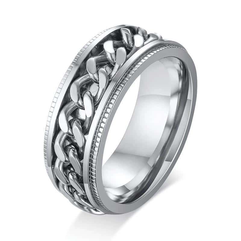 Anti-Stress-Ring  Drehbare Silberkette