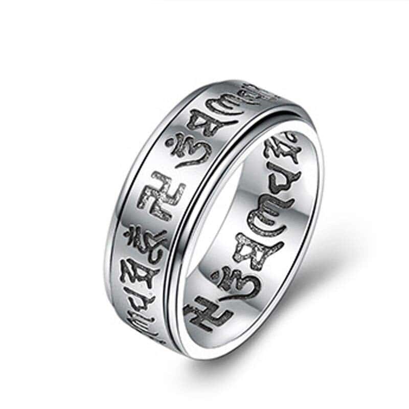 Anti-Stress-Ring  Tibetanischer Drehring (Silber)