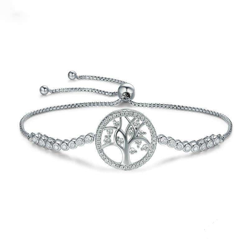 Anti-Stress-Armband  Lebensbaum (Silber/Platin)