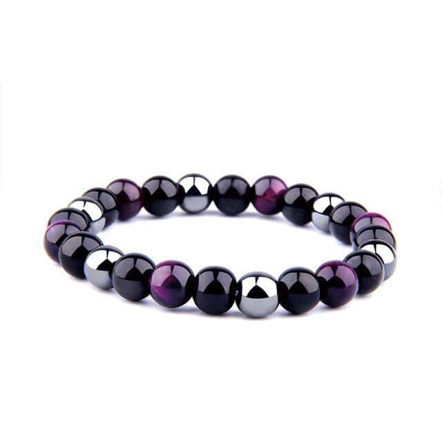 Anti-Stress-Armband Hämatit Und Violetter Achat