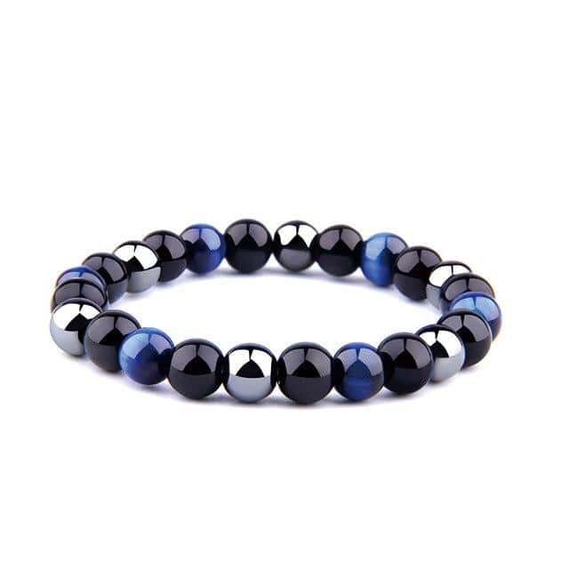 Anti-Stress-Armband  Aus Lapislazuli, Schwarzem Obsidian Und Hämatit