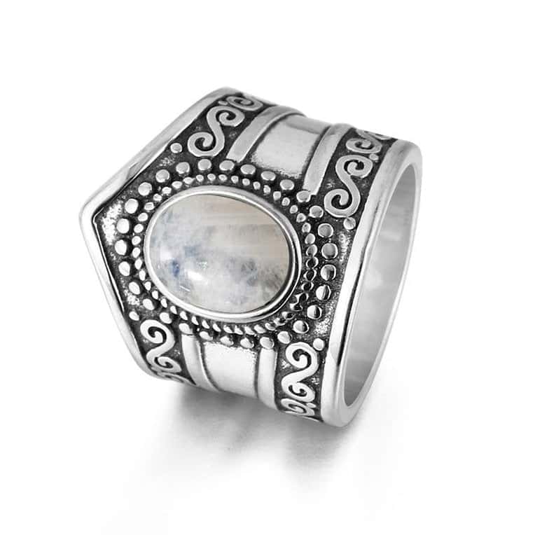 Zen-Ring  Ethnischer Mondstein