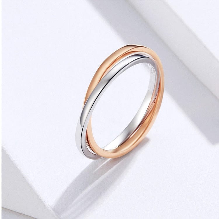 Anti-Stress-Ring 2 Gekreuzte Ringe (Silber)