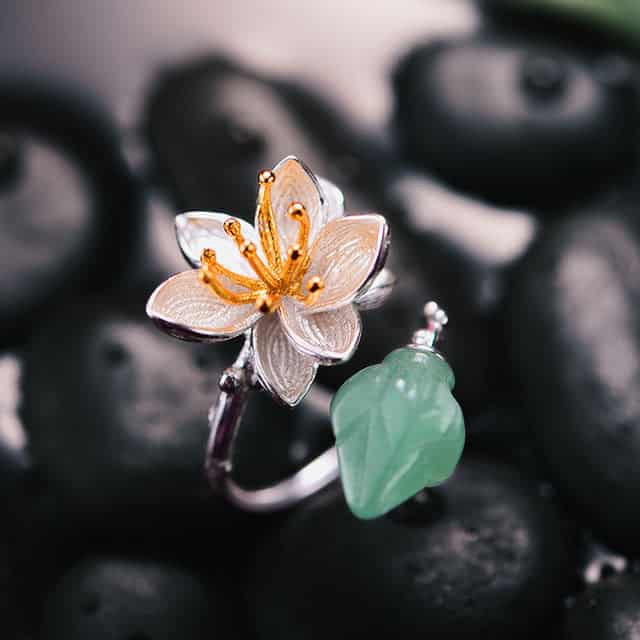 Anti-Stress-Ring  Lotusblüte (Silber)