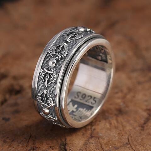 Anti Stress Ring Tibetisch (Silber)