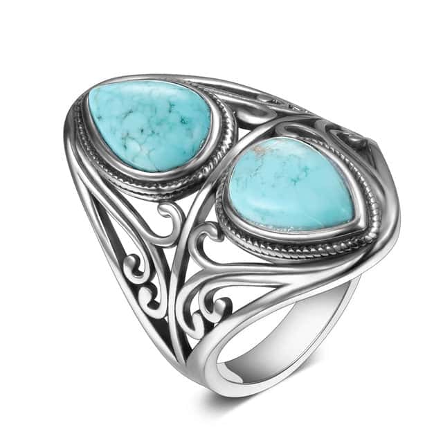 Zen-Ring  Silber Türkis Frau