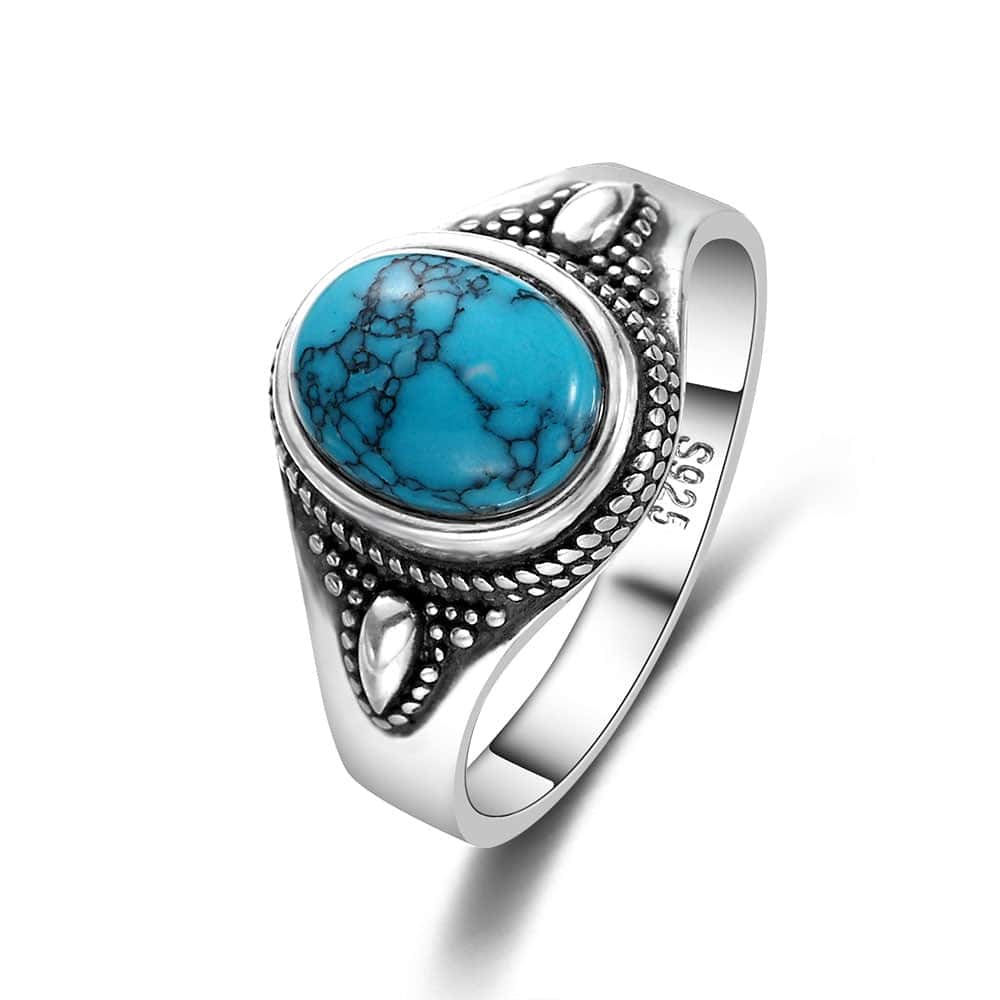 Zen-Ring  Silber Türkis Fein