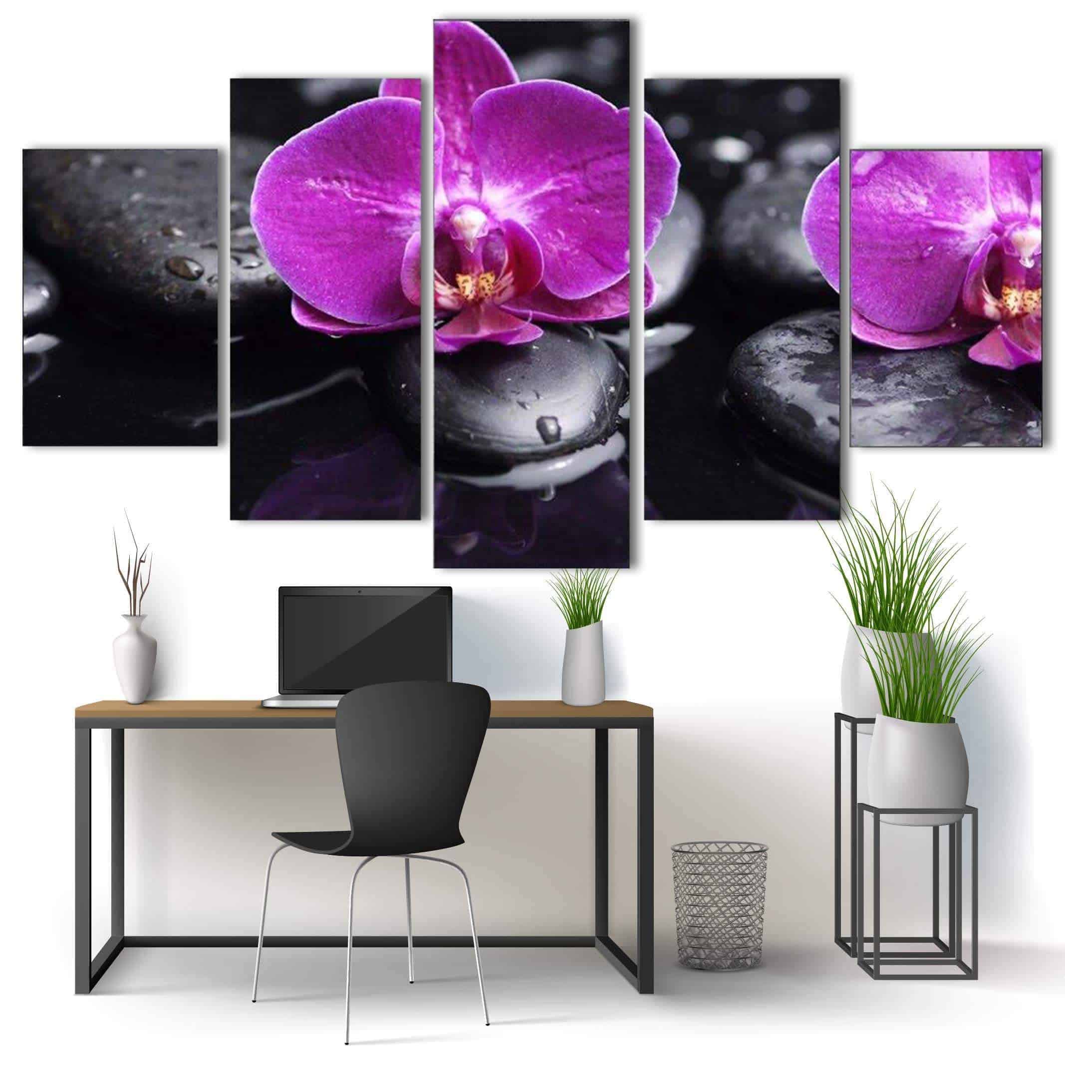 Zen-Bild  Rosa Orchidee